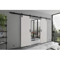 Dubultās bīdāmās durvis RETRO DUO Loft R, balts